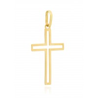 Pingente Cruz Crucifixo Em Ouro 18k Vazado